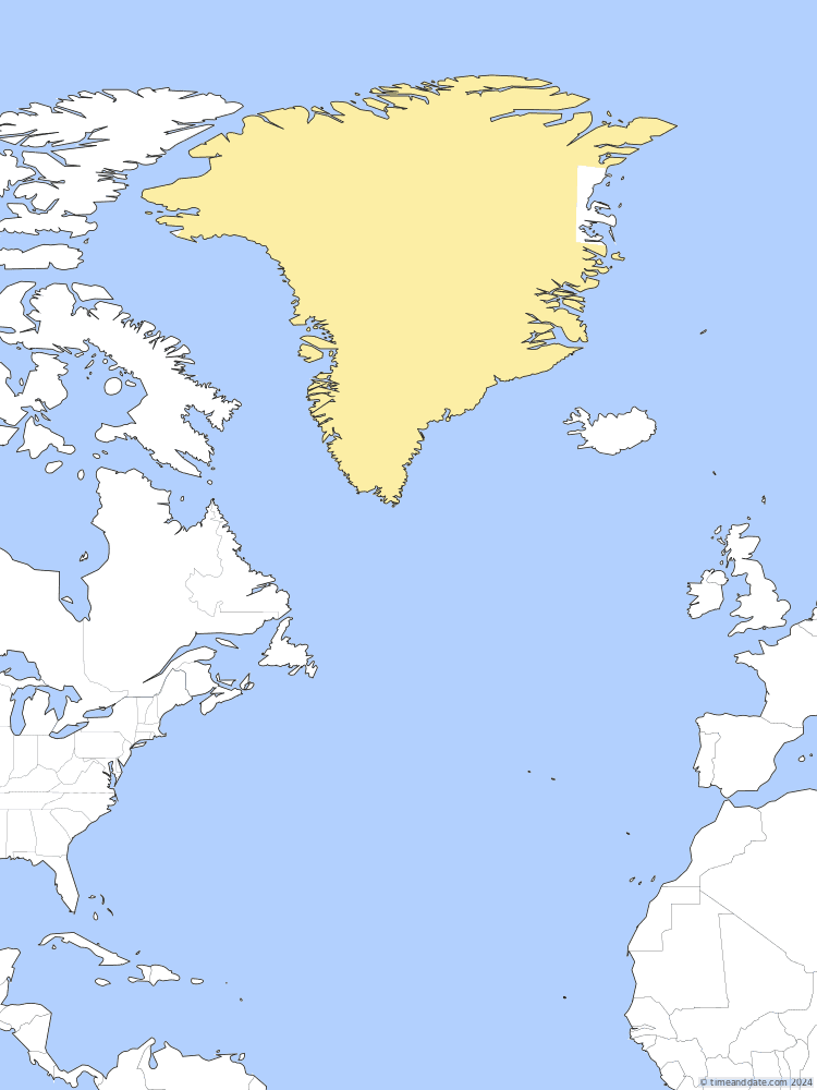 Time zone map of CVT